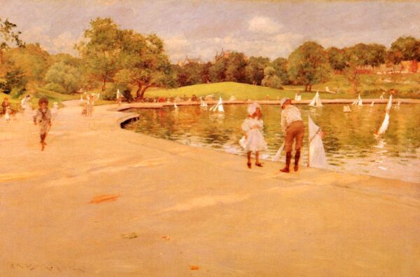 Lilliputian Boat Lake by William Merritt Chase, hand-painted oil painting reproduction