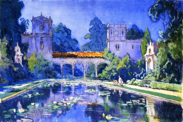Lily Pond Balboa Park by Colin Campbell Cooper, hand-painted oil painting reproduction