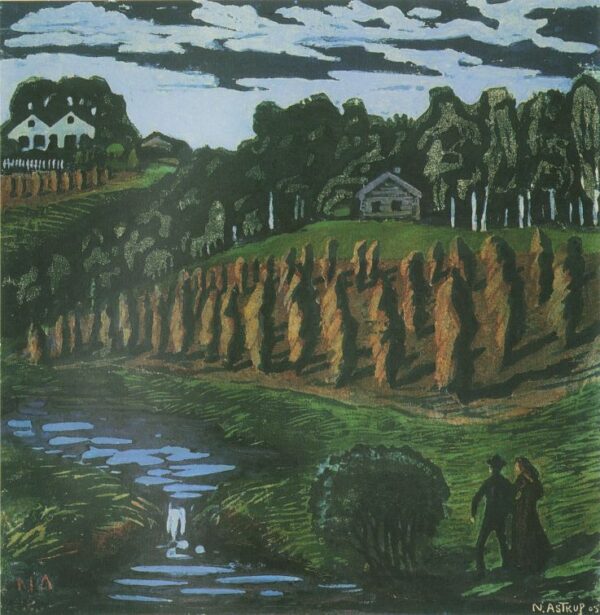Liten Kornstaur by Nikolai Astrup, hand-painted oil painting reproduction