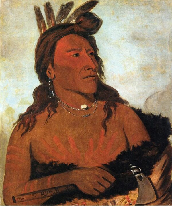 Litle Bear, Hunkpapa Brave by George Catlin, hand-painted oil painting reproduction