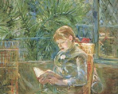 Little Girl Reading by Berthe Morisot, hand-painted oil reproduction