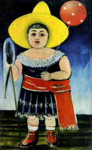 Little Girl With A Patterned Balloon by Niko Pirosmani, hand-painted oil painting reproduction