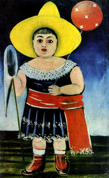 Little Girl With A Patterned Balloon by Niko Pirosmani, hand-painted oil reproduction