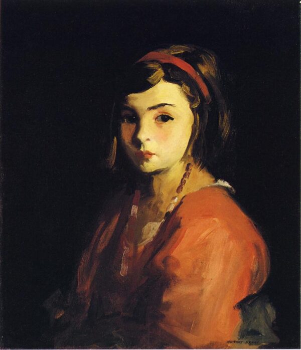 Little Girl in Red by Robert Henri, hand-painted oil painting reproduction