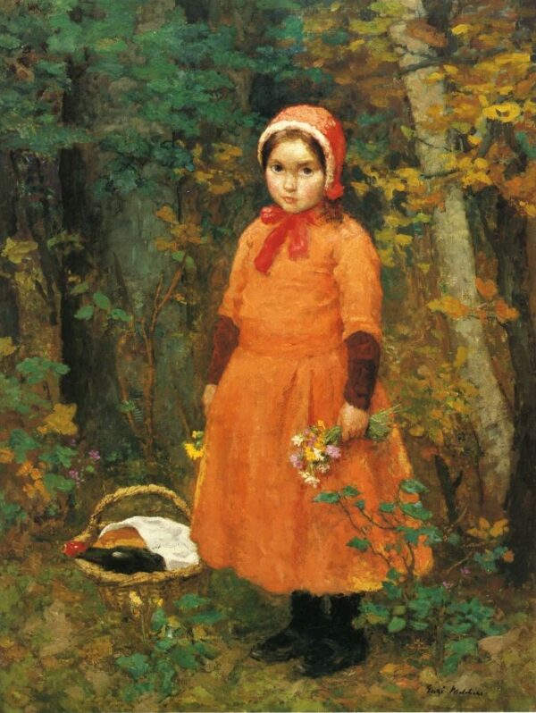 Little Red Riding Hood by Gari Melchers, hand-painted oil painting reproduction