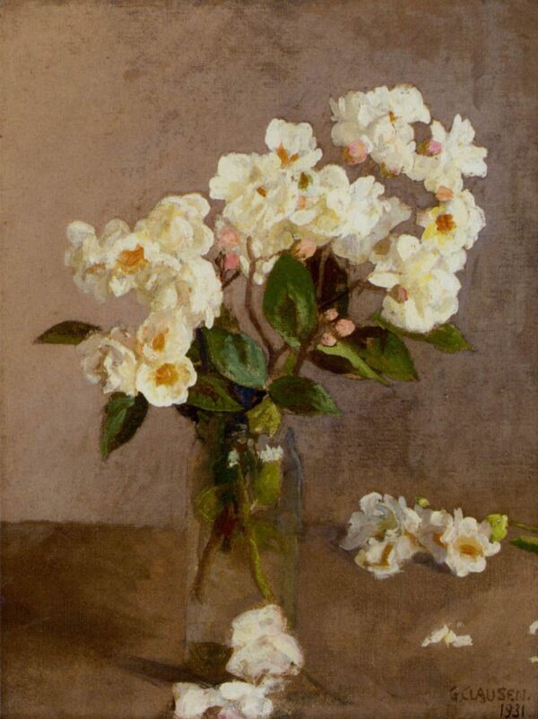 Little White Roses by George Clausen, hand-painted oil painting reproduction