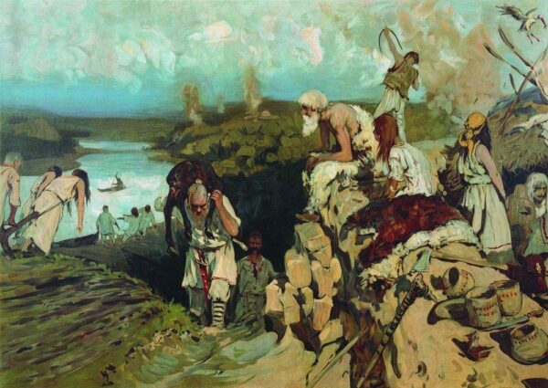 Living of East Slavs by Sergey Ivanov, hand-painted oil painting reproduction