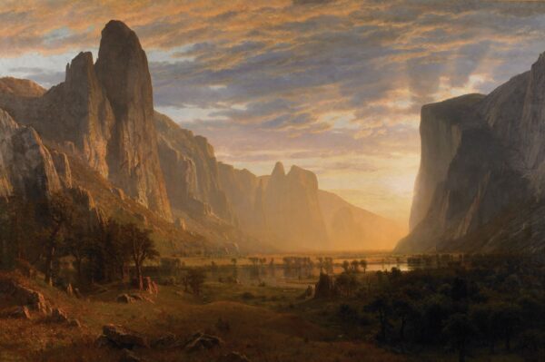 Looking Down The Yosemite Valley, California by Albert Bierstadt, hand-painted oil reproduction