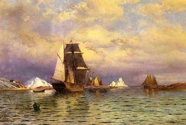 Looking out of Battle Harbor by William Bradford, hand-painted oil reproduction