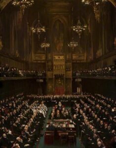 Earl Morley Addressing the House of Lords by John Lavery, hand-painted oil painting reproduction