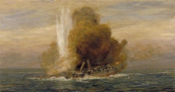 Loss of HMS Pathfinder by William Lionel Wyllie, hand-painted oil painting reproduction