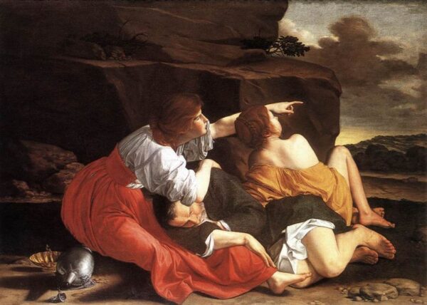 Lot and His Daughters by Orazio Gentileschi, hand-painted oil painting reproduction