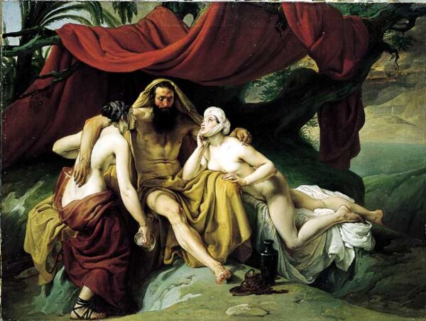 Lot and His Daughters by Francesco Hayez, hand-painted oil painting reproduction