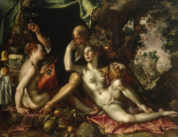 Lot and His Daughters by Joachim Wtewael, hand-painted oil painting reproduction