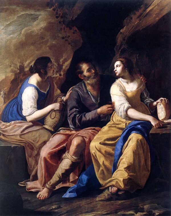 Lot and his Daughters by Artemisia Gentileschi, hand-painted oil painting reproduction