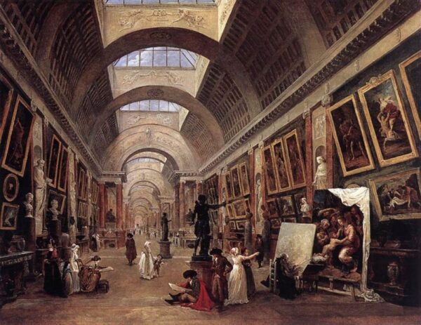 Design for the Grande Galerie in the Louvre by Hubert Robert, hand-painted oil painting reproduction