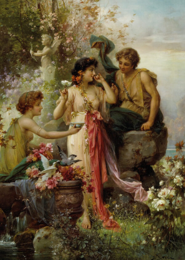 Love Offering by Hans Zatzka, hand-painted oil painting reproduction