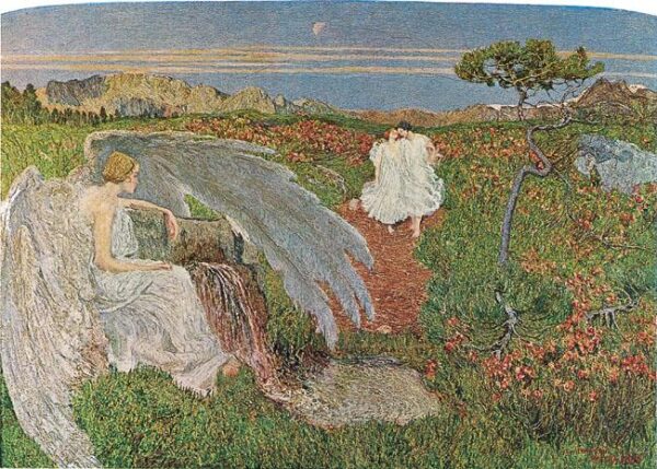 Love at the Fountain of Life by Giovanni Segantini, hand-painted oil painting reproduction