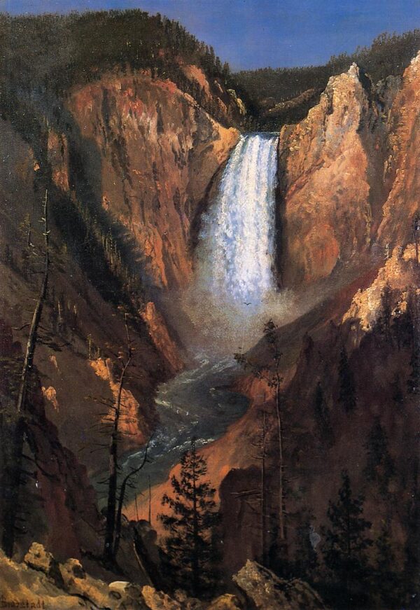 Lower Yellowstone Falls by Albert Bierstadt, hand-painted oil painting reproduction