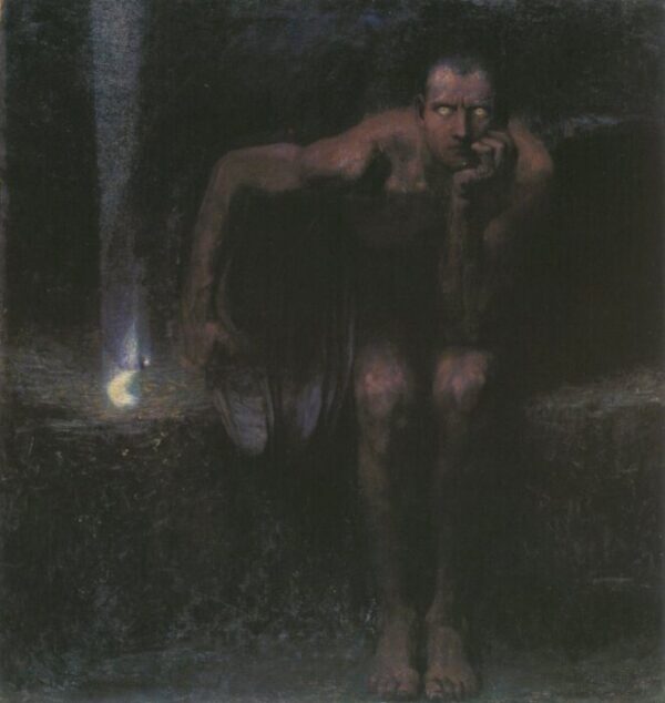 Lucifer by Franz von Stuck, hand-painted oil painting reproduction
