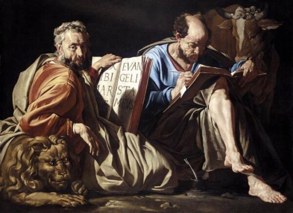 The Evangelists Saint Mark And Saint Luke by Matthias Stomer, hand-painted oil painting reproduction