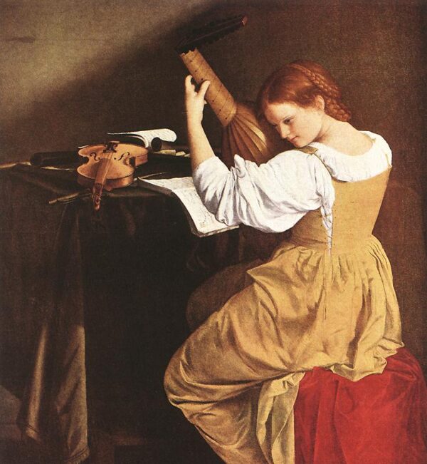 Lute Player by Orazio Gentileschi, hand-painted oil painting reproduction