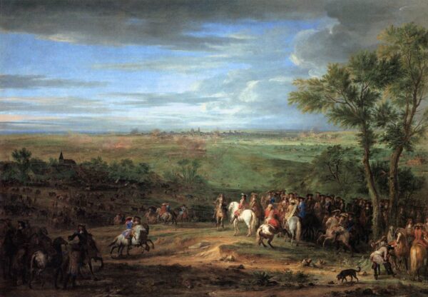 Louis XIV Arriving in the Camp in front of Maastricht by Adam Frans van der Meulen, hand-painted oil painting reproduction