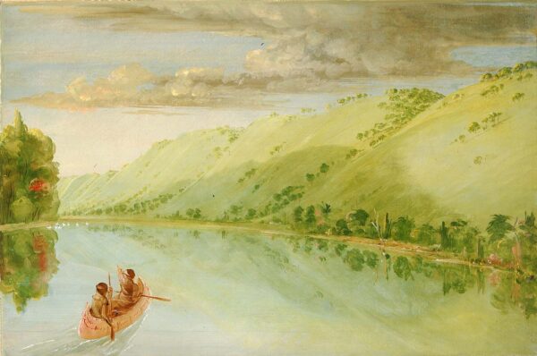 Madame Ferrebault’s Prairie, above Prairie du Chien by George Catlin, hand-painted oil painting reproduction