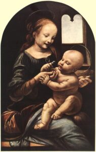 Madonna With Flower by Leonardo da Vinci, hand-painted oil painting reproduction