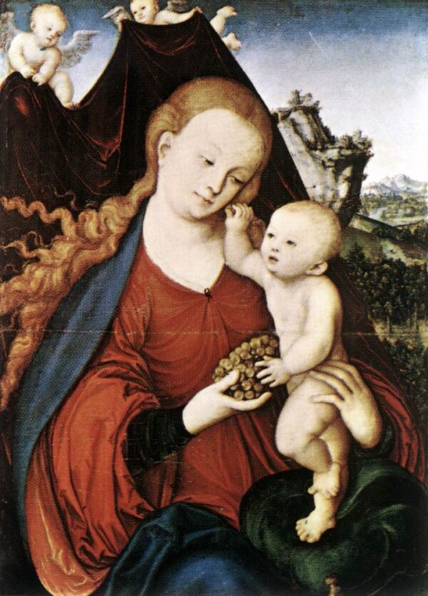 Madonna and Child by Lucas Cranach the Elder, hand-painted oil reproduction