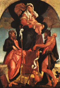 Madonna and Child with Saints by Jacopo Bassano, hand-painted oil painting reproduction