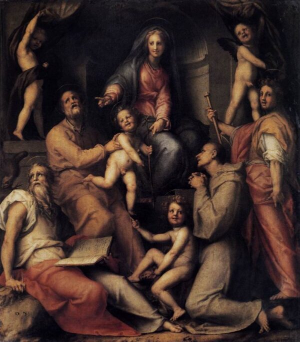 Madonna and Child with Saints by Jacopo Pontormo, hand-painted oil painting reproduction