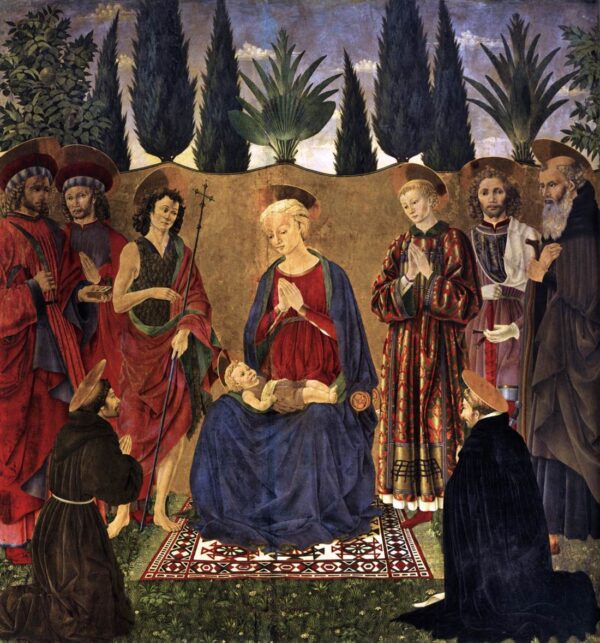 Madonna and Child with Saints by Alessio Baldovinetti, hand-painted oil painting reproduction