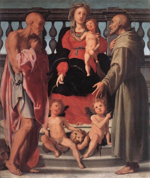 Madonna and Child with Two Saints by Jacopo Pontormo, hand-painted oil painting reproduction