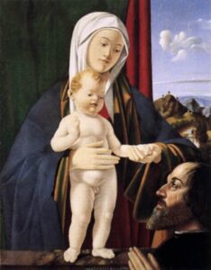 Madonna and Child with a Donor by Marco Basaiti, hand-painted oil painting reproduction
