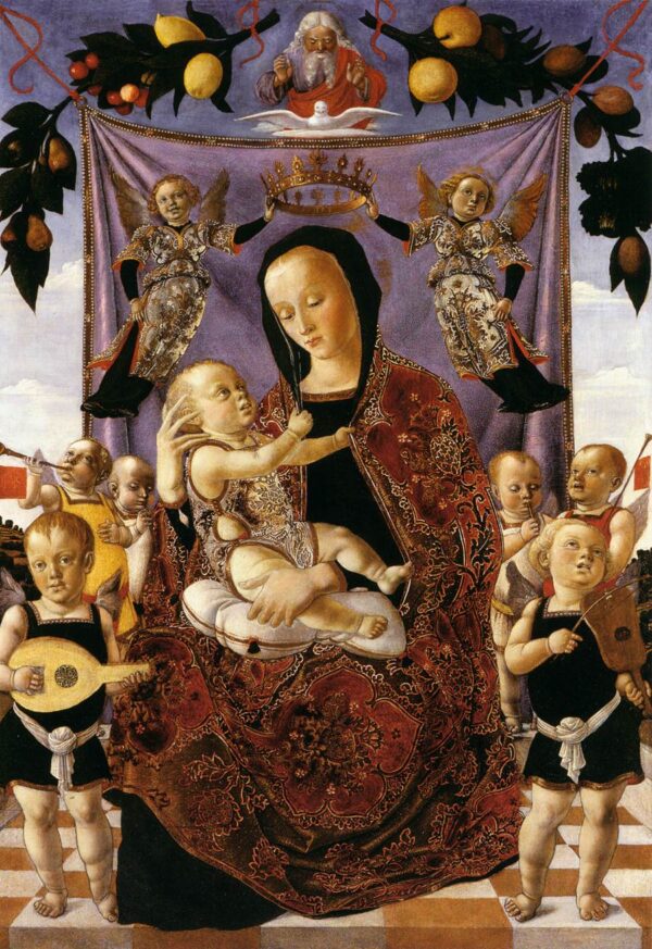 Madonna of Humility by Lazzaro Bastiani, hand-painted oil painting reproduction