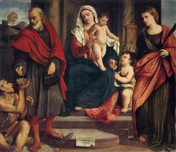 Madonna of the Tailors by Bonifacio Veronese, hand-painted oil painting reproduction