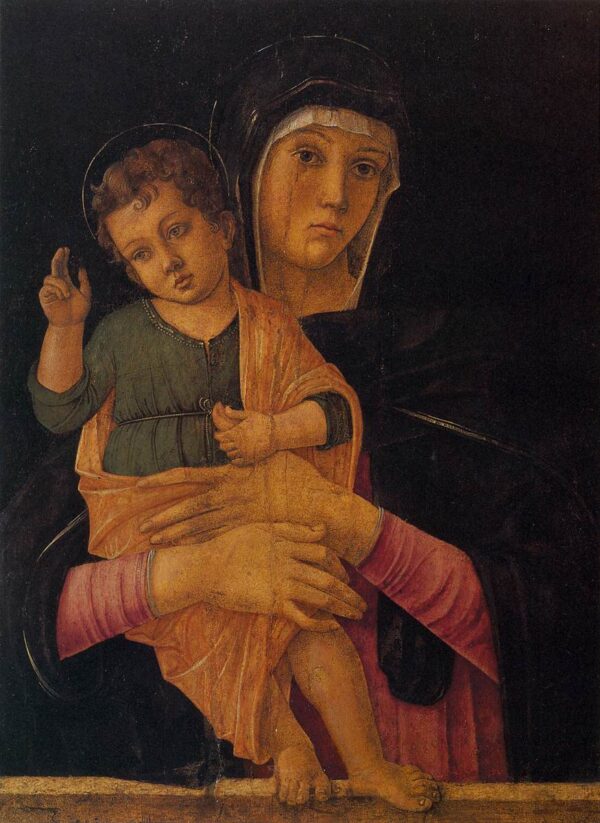 Madonna with Child Blessing by Giovanni Bellini, hand-painted oil painting reproduction