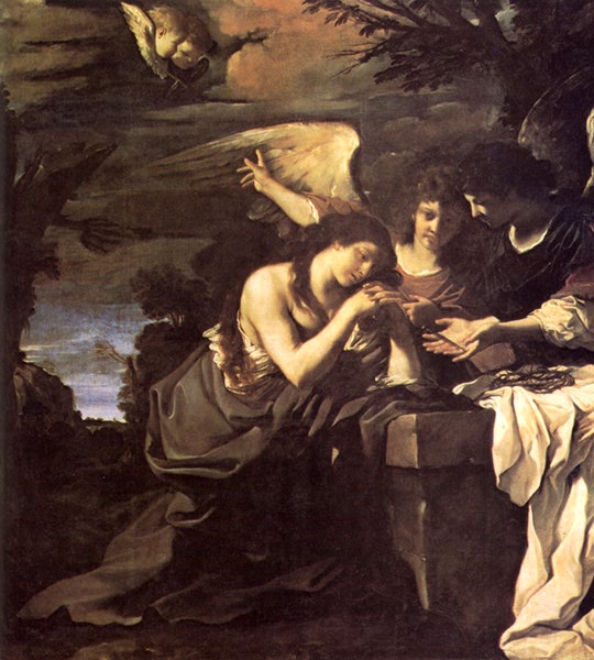 Magdalen and Two Angels by Guercino, hand-painted oil reproduction