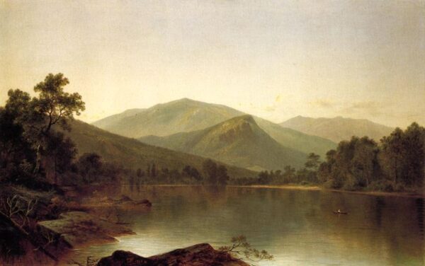 View on the Androscoggin River, Maine by David Johnson, hand-painted oil painting reproduction