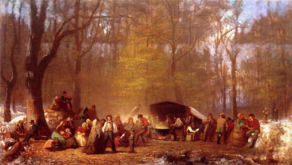 Sugaring Off at the Camp, Fryeburg, Maine by Eastman Johnson, hand-painted oil painting reproduction