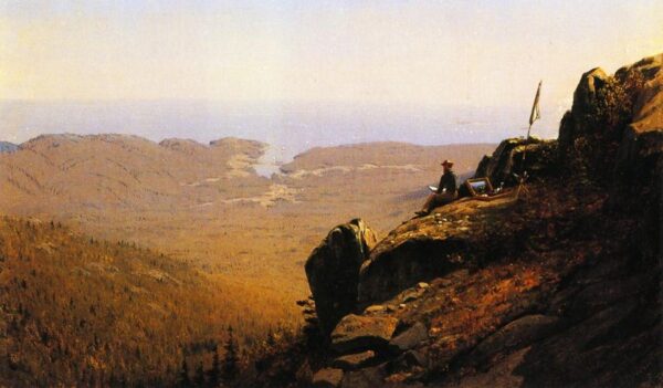 The Artist Sketching at Mount Desert, Maine by Sanford Robinson Gifford, hand-painted oil painting reproduction