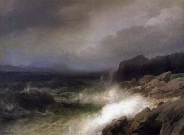 Maine Coast Near Bar Harbor by Hermann Ottomar Herzog, hand-painted oil painting reproduction