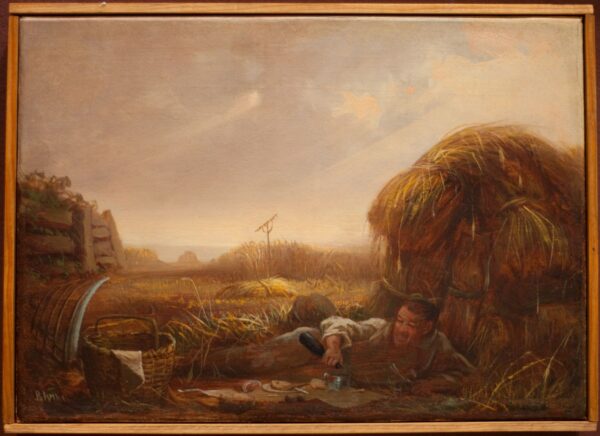 Man Eating in a Field by David Gilmour Blythe, hand-painted oil painting reproduction