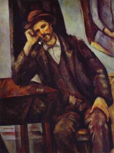 Man Smoking a Pipe by Paul Cézanne, hand-painted oil painting reproduction
