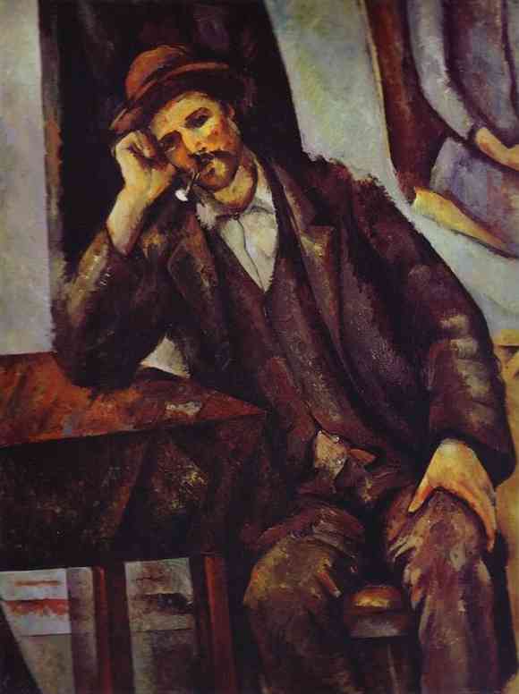 Man Smoking a Pipe by Paul Cézanne, hand-painted oil reproduction