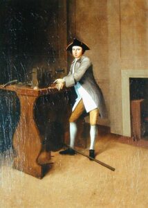 Man Working Lathe by Arthur William Devis, hand-painted oil painting reproduction