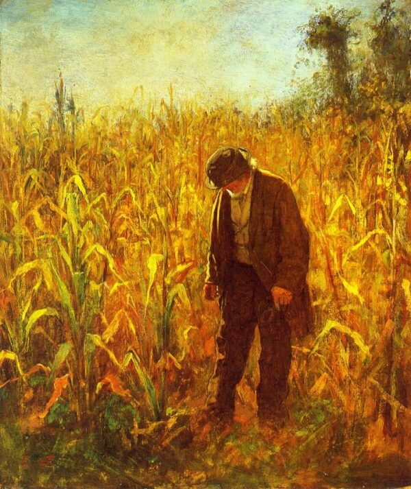 Man in a Cornfield by Eastman Johnson, hand-painted oil painting reproduction