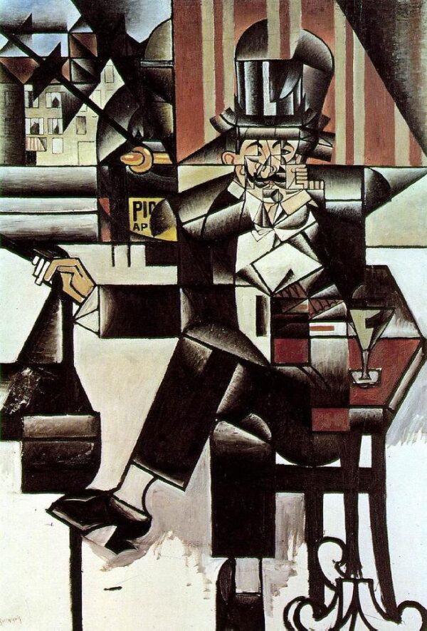 Man in the Cafe by Juan Gris, hand-painted oil painting reproduction