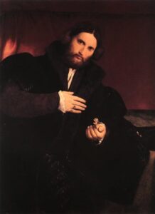 Man with a Golden Paw by Lorenzo Lotto, hand-painted oil painting reproduction